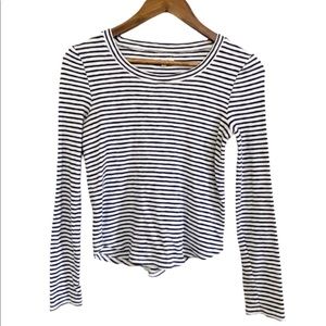 Madewell Ribbed Blue & White Striped Shirt